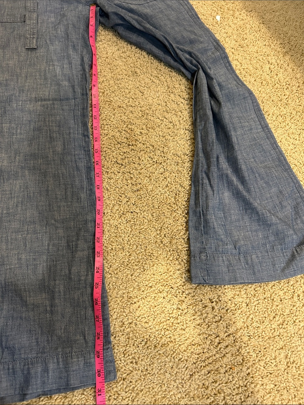 GAP Chambray Wide-Leg Trousers - Denim Blue - Picture 5 of 10